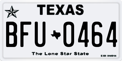 TX license plate BFU0464