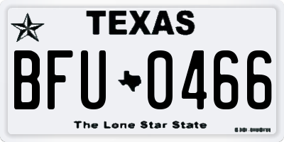 TX license plate BFU0466