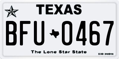 TX license plate BFU0467