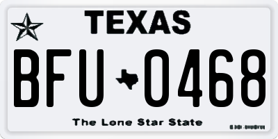 TX license plate BFU0468