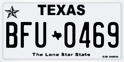 TX license plate BFU0469