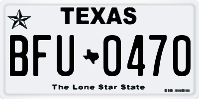 TX license plate BFU0470