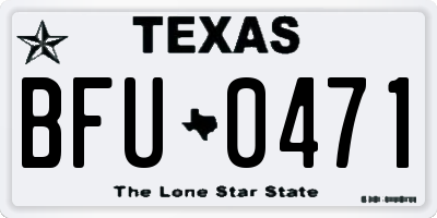 TX license plate BFU0471