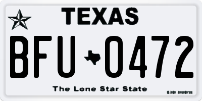 TX license plate BFU0472