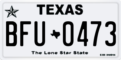TX license plate BFU0473