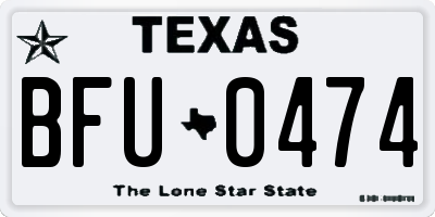 TX license plate BFU0474