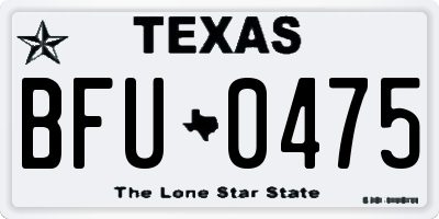 TX license plate BFU0475