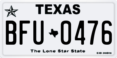 TX license plate BFU0476