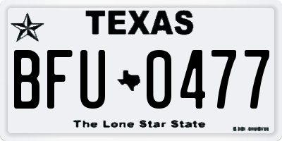 TX license plate BFU0477