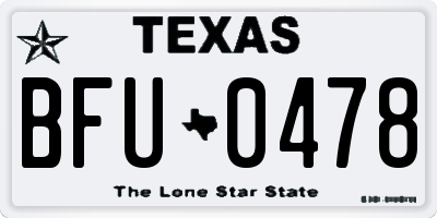 TX license plate BFU0478