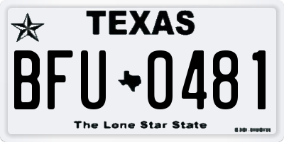 TX license plate BFU0481