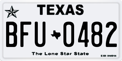 TX license plate BFU0482