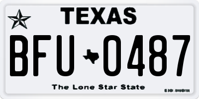 TX license plate BFU0487