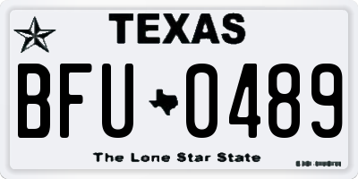 TX license plate BFU0489