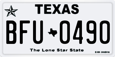 TX license plate BFU0490
