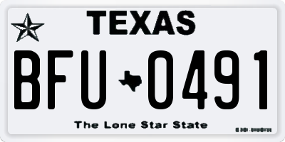TX license plate BFU0491