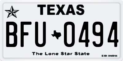 TX license plate BFU0494
