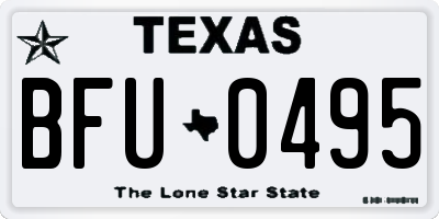 TX license plate BFU0495