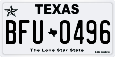 TX license plate BFU0496