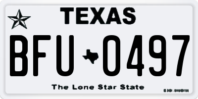 TX license plate BFU0497