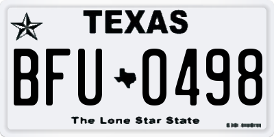 TX license plate BFU0498