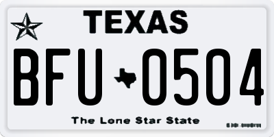 TX license plate BFU0504