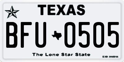 TX license plate BFU0505