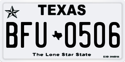TX license plate BFU0506