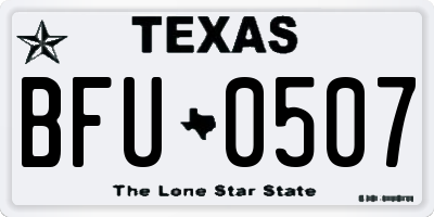 TX license plate BFU0507