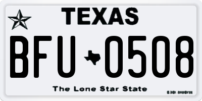TX license plate BFU0508