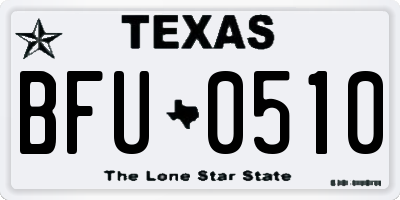 TX license plate BFU0510