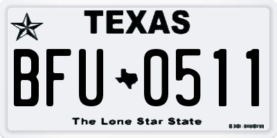TX license plate BFU0511