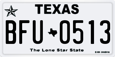 TX license plate BFU0513