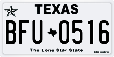 TX license plate BFU0516