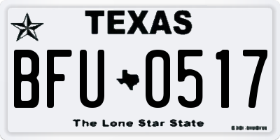 TX license plate BFU0517