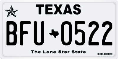 TX license plate BFU0522