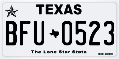 TX license plate BFU0523
