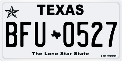 TX license plate BFU0527