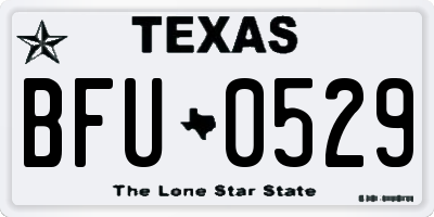 TX license plate BFU0529