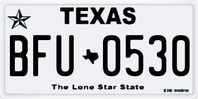 TX license plate BFU0530