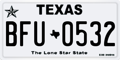 TX license plate BFU0532