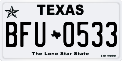 TX license plate BFU0533