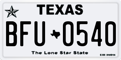 TX license plate BFU0540
