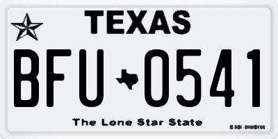 TX license plate BFU0541