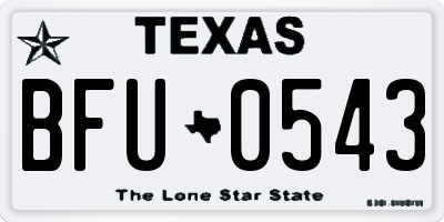 TX license plate BFU0543