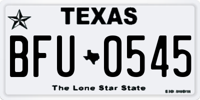 TX license plate BFU0545