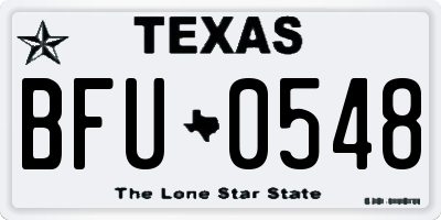 TX license plate BFU0548