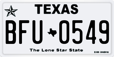 TX license plate BFU0549