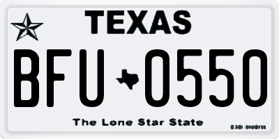 TX license plate BFU0550