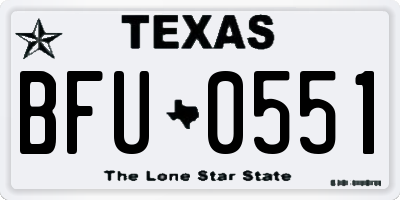 TX license plate BFU0551